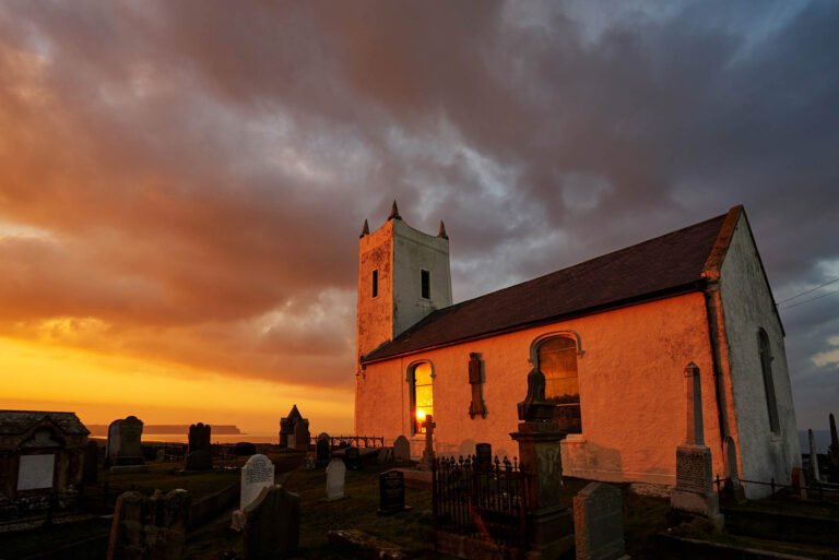 Ballintoy church at Sunset